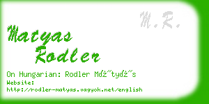 matyas rodler business card